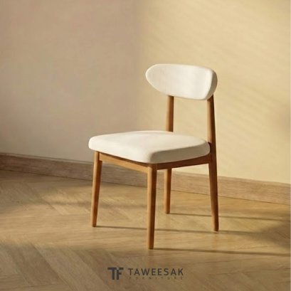 Custard เก้าอี้ไม้สักเบาะโมเดิร์น CH216