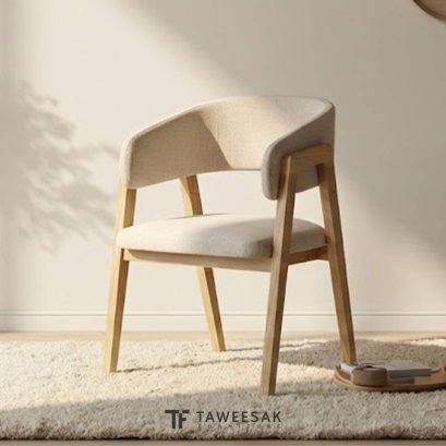 Brownie เก้าอี้ไม้สักเบาะโมเดิร์น CH217