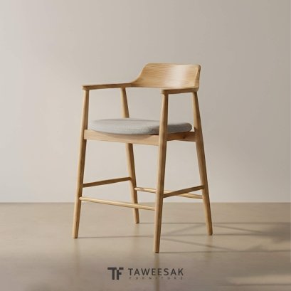 เก้าอี้ไม้สักเบาะโมเดิร์น CH218
