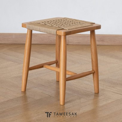 Mitt stool เก้าอี้สตูลไม้สักถักเชือก CH230