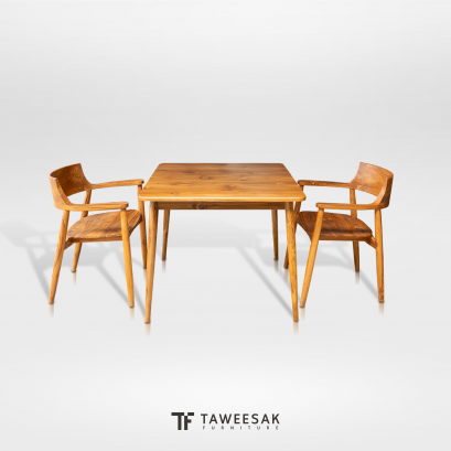 ชุดโต๊ะอาหารไม้สักในคอนโด DS067