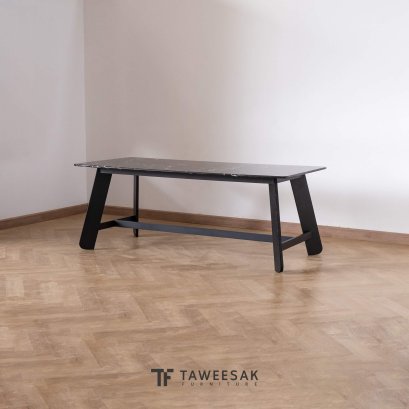 Tapas โต๊ะอาหารไม้สักท็อปหินอ่อน