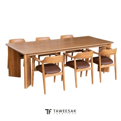 ชุดโต๊ะอาหารไม้สักแท้ DS222