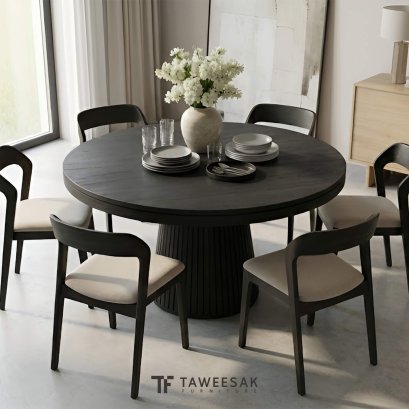 Ralph โต๊ะกินข้าวกลมไม้สักแท้ DS281