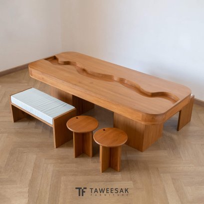ชุดโต๊ะอาหารไม้สัก DS286