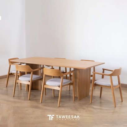 Creek ชุดโต๊ะอาหารไม้สัก DS102 โมเดิร์น