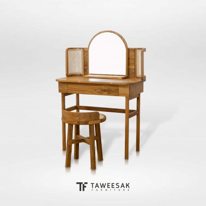 โต๊ะเครื่องแป้งผสมหวายสไตล์มินิมอล DT038