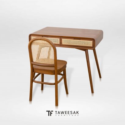 ชุดโต๊ะเครื่องแป้งมินิมอลไม้สักบุหวาย DT041