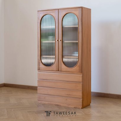 ตู้โชว์ไม้สัก DW062