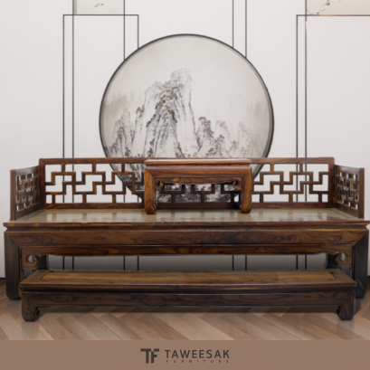 ชุดเดย์เบดไม้สักทรงจีนสามชิ้น DY035