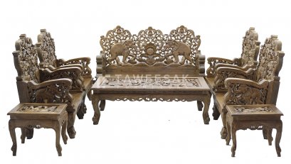 ชุดรับแขกบัณฑเลย์ไม้สัก LS007