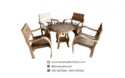 ชุดรับแขกแขนอ่อนไม้สัก LS032