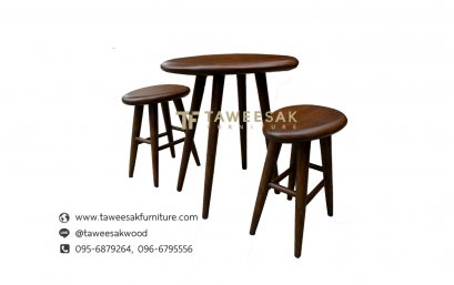 ชุดโต๊ะน้ำชาไม้จามจุรี TS007