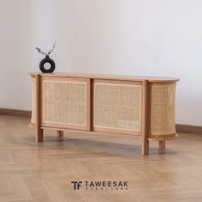 ตู้วางทีวีผสมหวายสไตล์nordic TV084