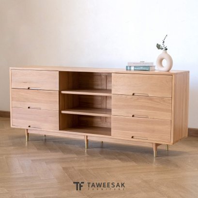 ตู้วางทีวีไม้สักแท้ TV176