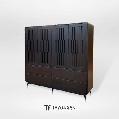 ตู้เสื้อผ้าไม้สักสไตล์โมเดิร์น WD077