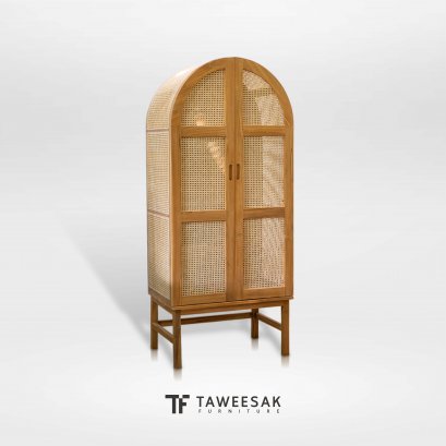 ตู้เสื้อผ้าไม้สักผสมหวาย WD042