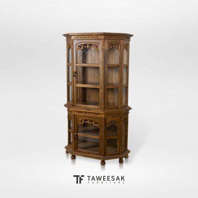 ตู้โชว์โบราณไม้สัก SC013