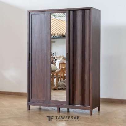 ตู้เสื้อผ้าไม้สักแท้สไตล์ mid-century WD079