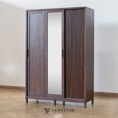 ตู้เสื้อผ้าไม้สักแท้สไตล์ mid-century WD079