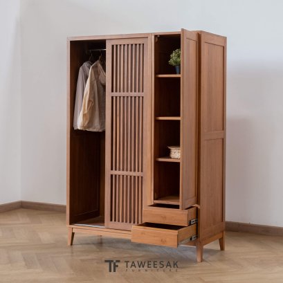 ตู้เสื้อผ้าไม้สักสไตล์ญี่ปุ่น รุ่น Kyoto WD089