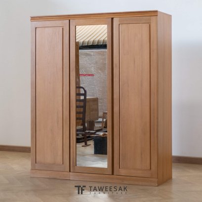 ตู้เสื้อผ้าไม้สักประตูเปิดสไตล์โมเดิร์น WD093