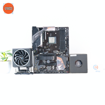 ชุดซีพียูพร้อมเมนบอร์ด CPU: AMD RYZEN 5 2600 + MB: GIGABYTE B450 AORUS ELITE P16433