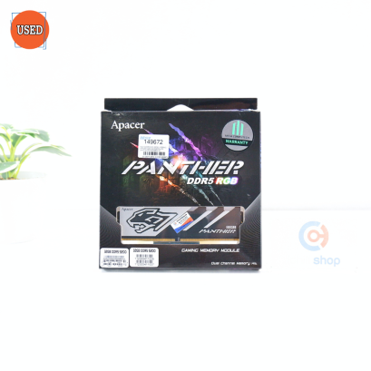 RAM (แรม) APACER PANTHER RGB DDR5 32GB (16GBX2) 5200MHz (BLACK-SILVER) P16771