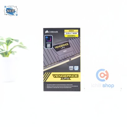 RAM (แรม) CORSAIR VENGEANCE LPX DDR4 16GB (8GBX2) 2666MHz (BLACK) (ของใหม่) P17257