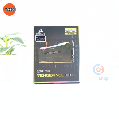 RAM (แรม) CORSAIR VENGEANCE RGB PRO DDR4 16GB (8X2) 3200MHz BLACK P15202