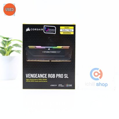 RAM (แรม) CORSAIR VENGEANCE RGB PRO SL DDR4 16GB (8X2) 3600MHz (BLACK) P15826