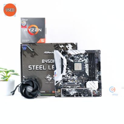 ชุดซีพียูพร้อมเมนบอร์ด CPU: AMD RYZEN 5 3500 + MB: ASROCK B450M STEEL LEGEND P13687