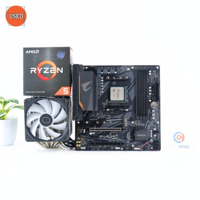 ชุดซีพียูพร้อมเมนบอร์ด CPU: AMD RYZEN 5 5600X + MB: GIGABYTE B550M AORUS ELITE P17034