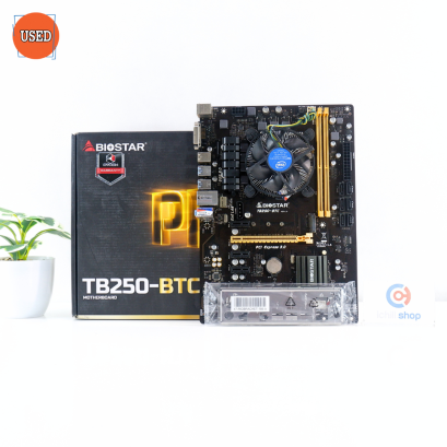 ชุดซีพียูพร้อมเมนบอร์ด CPU: INTEL PENTIUM G4400 + MB: BIOSTAR TB250-BTC P12576