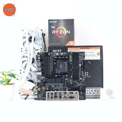 ชุดซีพียูเมนบอร์ดพร้อมชุดน้ำ CPU: RYZEN 5 5600+MB: MSI B550M PRO-VDH WIFI+LC: TSUNAMI COOLMAN CM-360 ARGB P17680
