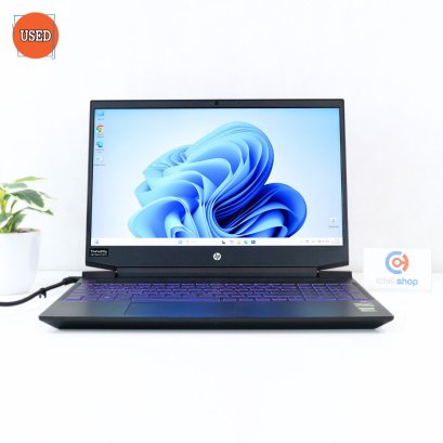 NOTEBOOK (โน๊ตบุ๊ค) HP PAVILION/CPU RYZEN 7 3750H/จอ 15.6" FHD 144Hz/GPU GTX1660TI 6GB/RAM DDR4 16GB/SSD 512GB P15884