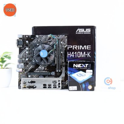 ชุดซีพียูพร้อมเมนบอร์ด CPU : INTEL CORE I3-10100F 3.60 GHz + MB : ASUS PRIME H410M-K P15182