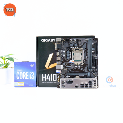ชุดซีพียูพร้อมเมนบอร์ด CPU: INTEL CORE I3-10100F + MB: GIGABYTE H410M H V2 P16482