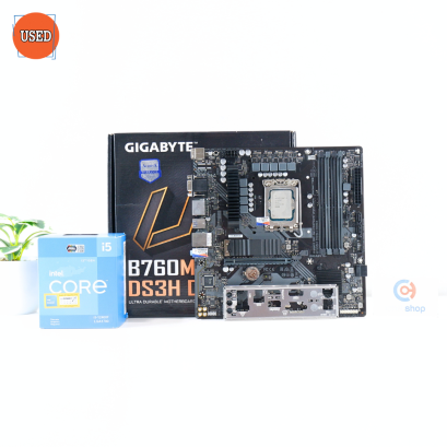 ชุดซีพียูพร้อมเมนบอร์ด CPU: INTEL CORE I5-12400F + MB: GIGABYTE B760M DS3H DDR4 P16439