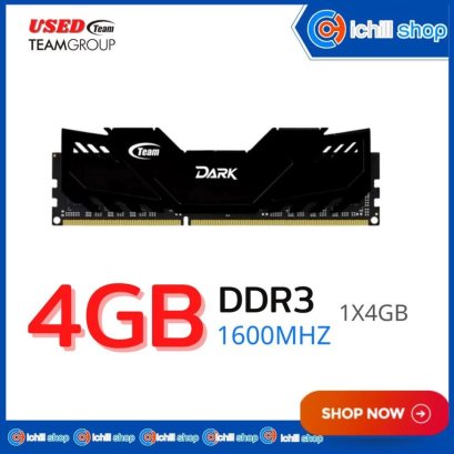 Ram (แรม) Team Dark DDR3 4GB 1600MHz Black No Box (ประกัน Strek LT + B&amp;Y LT) P08035