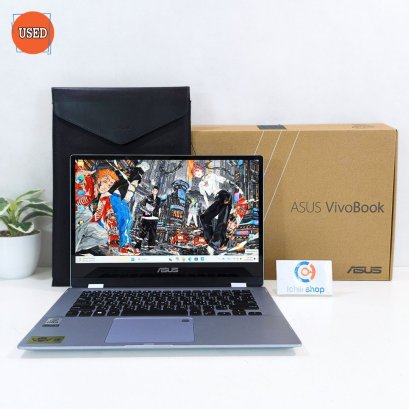 NOTEBOOK (โน๊ตบุ๊ค) ASUS VIVOBOOK FLIP4 จอ 14" / CPU : INTEL CORE I3-10110U 2.10GHz / RAM 4GB 2667MHz / SSD 256GB P15041