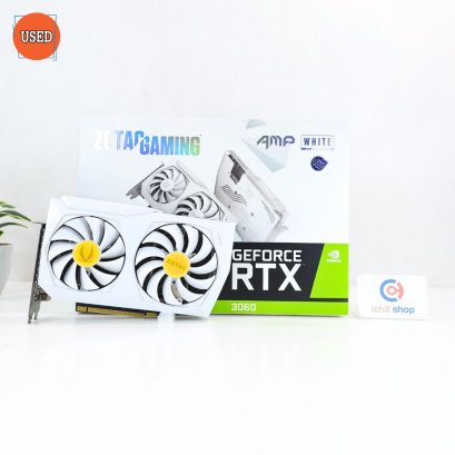 การ์ดจอ (VGA) ZOTAC GAMING GEFORCE RTX3060 AMP (WHITE EDITION) 12GB GDDR6 P15385