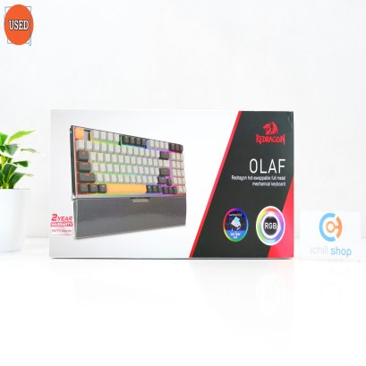 KEYBOARD (คีย์บอร์ด) REDRAGON OLAF K648GG-RGB (GRAY) (BLUE SWITCH - RGB LED) (EN/TH) P14478