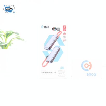 ADAPTER CONVERTER (อุปกรณ์แปลงสัญญาณ) S-GEAR 5IN1 1PD 3USB-A 1HDMI MULTIFUNCTION DOCKING STATION (ของใหม่) P16781