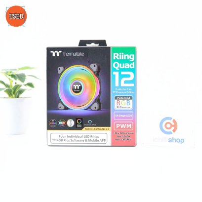 CASE FAN (พัดลมเคส) THERMALTAKE RIING QUAD 12 RGB RADIATOR FAN TT (PREMIUM EDITION) 3FAN PACK P15830