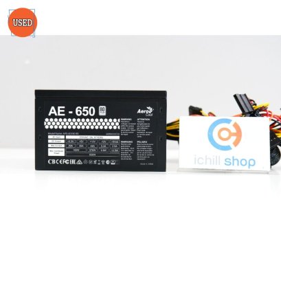 POWER SUPPLY (พาวเวอร์ซัพพลาย) AEROCOOL AE-650W 650W (80 PIUS WHITE) P14082