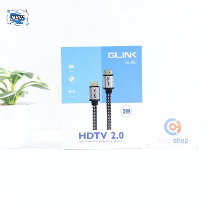 สาย HDMI GLINK รุ่น GL-201ความละเอียด 4K เวอร์ชัน 2.0 หัวต่อผู้ทั้ง 2 ด้าน (ความยาว 5 เมตร) (ของใหม่) P17867