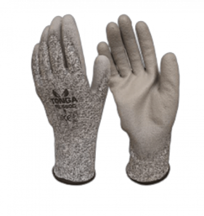 TG550C#XL ถุงมือHPPE กันบาดระดับ5 เคลือบพียู (เบอร์ 10)