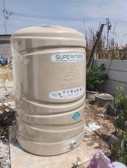 GSTA-1000 ถังเก็บน้ำบนดิน ตราเพชร Super Tank ( ท่อนอก แถม ลูกลอย ) สีลาเต้อ่อน