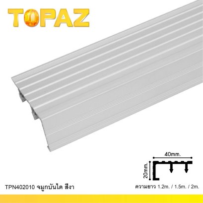 TPN402010 จมูกบันไดอลูมิเนียม สีงา